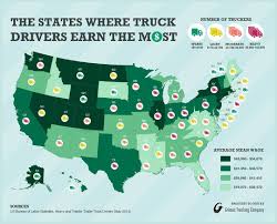 Bj Novak The Office Salary How Much Do Truck Drivers Make Salary By State Map Truck Driver Trucks Custom Big Rig