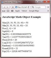 Javascript Math Object