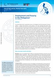 Employment And Poverty In The Philippines