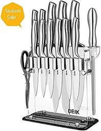 Amazon Com Deik Knife Set High Carbon Stainless Steel Kitchen Knife Set 14 Pcs Super Sharp Cutle Best Kitchen Knife Set Best Kitchen Knives Knife Set Kitchen