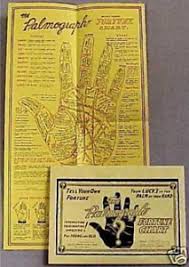 Details About Palm Chart 1936 Palmistry Palmograph Poster