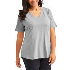 Womens Plus Elevated V Neck Tee