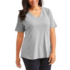 womens plus elevated v neck tee