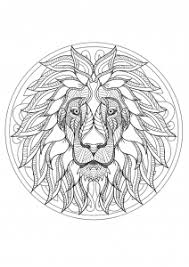 Lion head with incredible patterns. Mandala Lion Coloring Pages For Adults