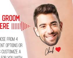 Custom Groom Face Temporary Tattoo: Bachelorette Party Favor