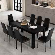 Costway 9 Piece Rectangular Black Top