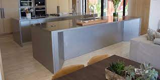 Stainless steel in the kitchen is as versatile as it is easy to clean. Unique Double Stainless Steel Kitchen Island Reed Interiors