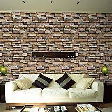 3d Brick Stone Wall Paper Brown Fond D Ecran En Briques Papier Peint Salon Stickers Muraux