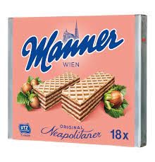 The milk chocolate bar with wafer! Original Napolitaner Schnitten 18er Grosspackung 1350g Schnittchen Manner Schnitten Knusprige Waffeln
