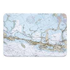 Fl Key Largo Fl Nautical Chart Memory Foam Bath Mat