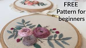 Embroidery Tutorial Little Spring Roses Free Pattern For Beginners Youtube