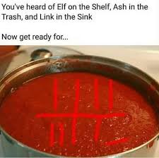 elf on the shelf, ash in the trash