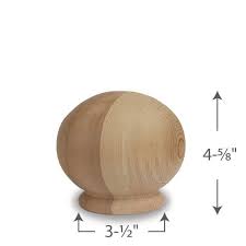 Wood acorn top finial 4 7/8 or 5 7/8 tall available. Mr Spindle Inc 6 Larger Finials Ball Tops 1 800 487 9663