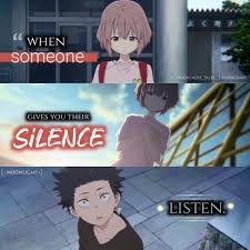 We do have:anime/a silent voiceawesome/a silent … Pin On Moonlight Tales Anime Quote 2020