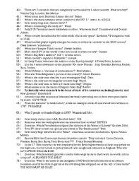 The city washington has named after which president? Fun Random Trivia Questions And Answers By Mr Trainor S Social Studies Shop