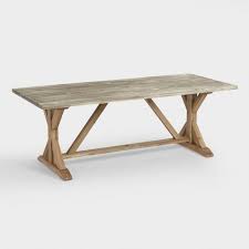 Two Tone Wood San Remo Outdoor Patio Trestle Dining Table Gray By World Market Trestle Dining Tables Dining Table Outdoor Dining Furniture