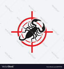 Scorpion icon red target insect pest control sign Vector Image
