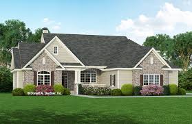 The exterior is faced with wood and bricks, or a combination of both. One Story House Plans Ranch House Designs Don Gardner