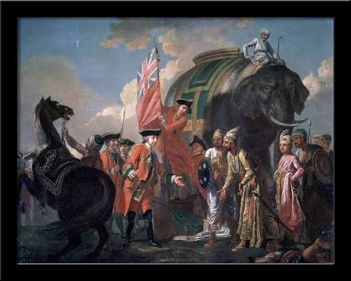 Tallenge - Orientalism - Robert Clive And Mir Jafar After The Battle Of Plassey, 1760 - Francis Hayman - Medium Framed Canvas (Canvas,19 x 24 ? inches, MultiColour) : Amazon.in: Home & Kitchen
