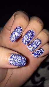 Unicorn Nail Stamp Holographic Blue Botched