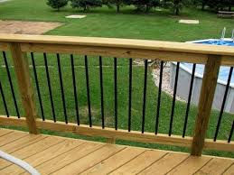 Black Aluminum Deck Railing Baluster Deckorators Railing And Accessories Black Aluminum Balusters And Acq Pressure Treated Pine Wood Deck Rail Deck Balusters Decks And Porches Metal Deck Railing
