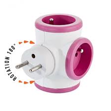 Triplite Rotative Rose Multiprises Design Multiprises 3 Prises En 2020 Multiprise Alimentation Electrique Prise