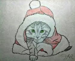 More images for realistic christmas drawings » A Picture I Drew Years Ago Of A Christmas Kitty How You Like And Follow If You Want More By Digidave Paigeeworld