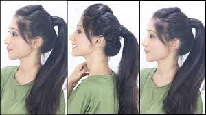 Indian bridal hairstyles for reception bridal hairstyles with curls. 3 Simple Cute Ponytail Hairstyles For Indian School College Girls Youtube