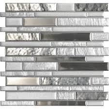 Msi Adara Interlocking 12 In X 12 In X 8mm Glass Mesh Mounted Mosaic Tile 1 Sq Ft Glsil Adara8mm The In 2020 Glass Tile Backsplash Glass Backsplash Backsplash