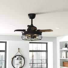 Shop ceiling fans and a variety of lighting & ceiling fans products online at lowes.com. 17 Stories 34 Caselli 3 Blade Retractable Blades Ceiling Fan With Remote Control And Light Kit Included Reviews Wayfair