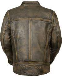 Milwaukee Leather Men S Brown Distressed Scooter Jacket W Venting Brown Leather Motorcycle Jacket Best Leather Jackets Leather Jackets For Sale