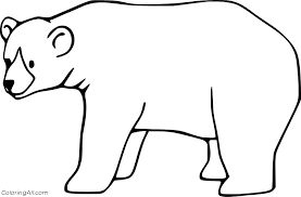 The head of a large bear. Easy Brown Bear Coloring Page Coloringall