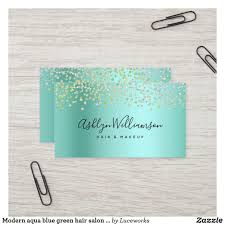Modern Aqua Blue Green Hair Salon Makeup Artist Business Card Zazzle Com Makeup Artist Business Cards Artist Business Cards Makeup Artist Business