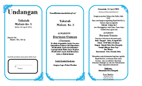 Penulisan singkatan untuk nama lembaga atau organisasi. Undangan 40 Hari