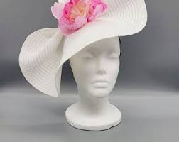 White Derby Hat Fascinator,Church, Formal, Mother’s Day, Easter, Royal  Ascot, Wedding, Tea Party, Horse Race, Cocktail