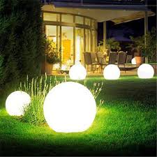 Waterproof Creative Modern Round Ball Pe Led Rgb Table Lamp For Bar Bedroom Living Room Ca Led Garden Lights Garden Lighting Design Modern Living Room Lighting