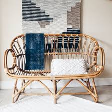 Franco Albini Style Rattan Settee Rattan Loveseat Rattan Sofa Bamboo Settee Bamboo Loveseat Rattan Furni Wicker Patio Furniture Furniture Furniture Design
