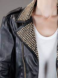 Women All Pierre Balmain Studded Leather Biker Jacket Feathers Fashion Online Store Feather Fashion Fashion Biker Style Women