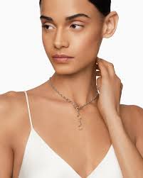 Silver David Yurman Figaro Necklace DAVID YURMAN 18K GOLD SS FIGARO CHAIN  NECKLACE 32"