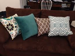 Found At Ana S Linens I Wanted To Do A Teal Accent Used This Color Scheme For D Dark Brown Couch Living Room Brown Couch Living Room Brown Sofa Living Room