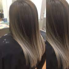 That Silver Tone Hair Dye Tips Balayage Hair Brown Hair Balayage