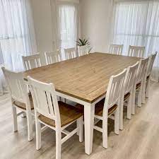 Find dining room tables that seat 12. Leura Belle Large Rustic 12 Seater Dining Table And Chairs Setting