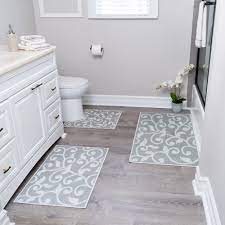 Consider these decorating tips t. Bathroom Rugs 3 Piece Set Non Slip Ultra Thin Bath Rugs For Bathroom Floor Washable Cotton Bathroom Mats Set Geometric Overstock 32732862