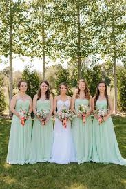 Barn And Garden Wedding Close To Salem Oregon Green Villa Barn Gardens Light Baby Blue Mint Long Br Bridesmaid Dresses Long Bridesmaid Dresses Villa Wedding