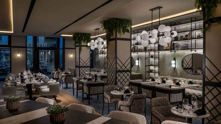 DoubleTree Executive Lounge business seating area, AI generated