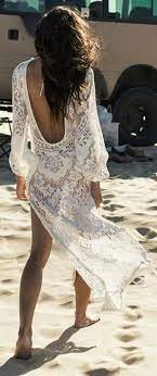 Mode The World White Lace Backless Beach Cover Up Fashion Boho Fashion Style
