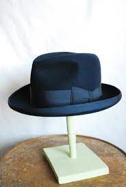 Vintage 50 S Mayser German Blue Felt Homburg Fedora Etsy Mens Hats Fashion Hats For Men Fedora Hat Men