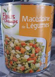 Is that macedonia is fruit salad (often tinned) while macedoine is a mixture of diced vegetables or fruit served as a salad. Macedoine De Legumes Fleurs Des Champs 800 G 530 G Net Egoutte 850 Ml