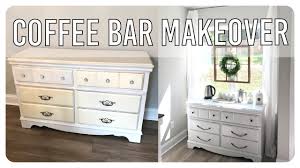 You can customize the antique armoire as a coffee station by removing the doors and painting the rest in a very light green color: Old Dresser Turned Coffee Bar Youtube