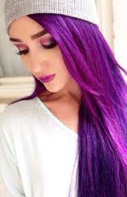 High quality heat resistant fiber, can withstand 200 degrees high temperature color: Long Straight Purple Dyed Hair Hair Styles Bright Hair Dyed Hair